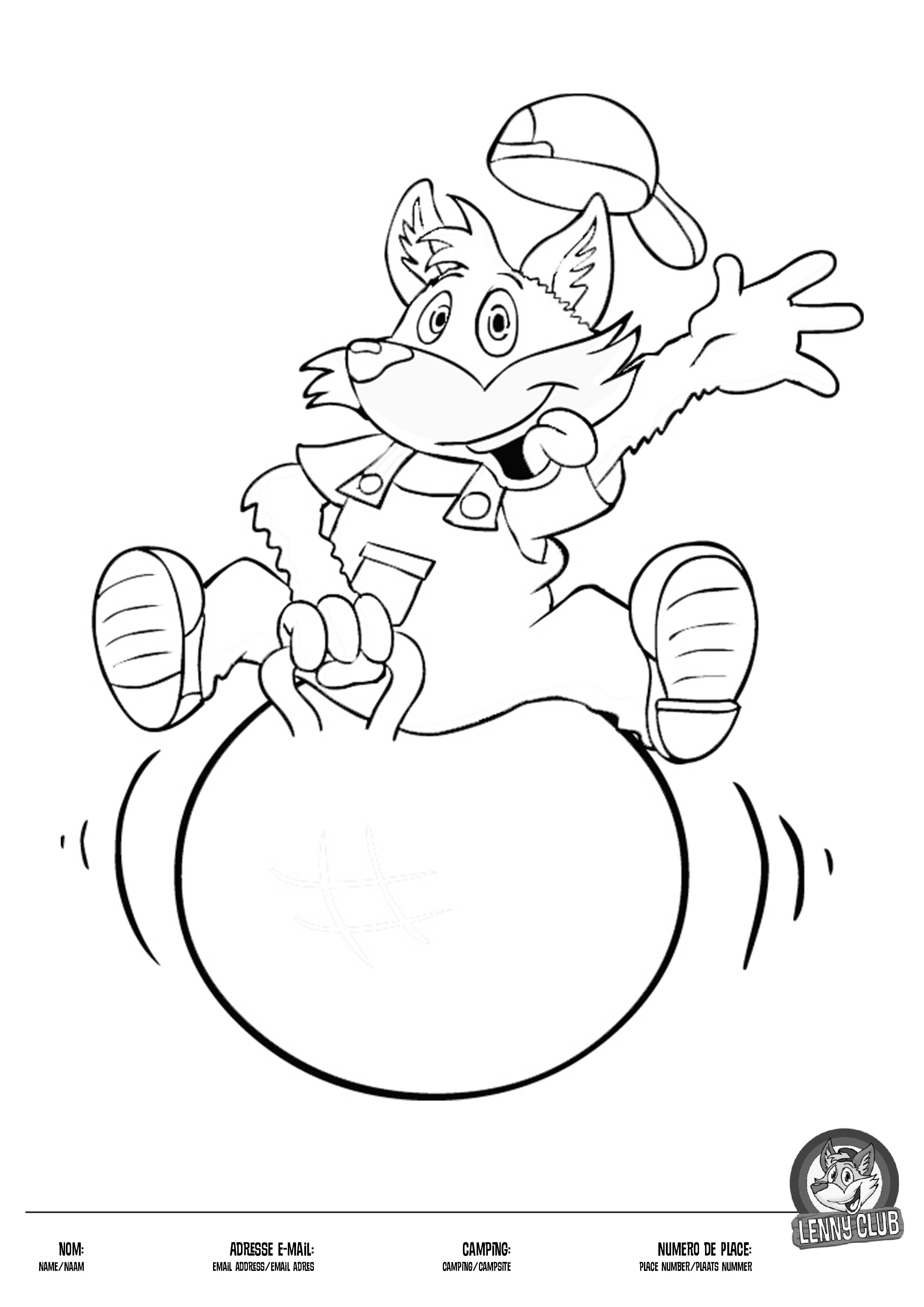 Lenny op een skippybal